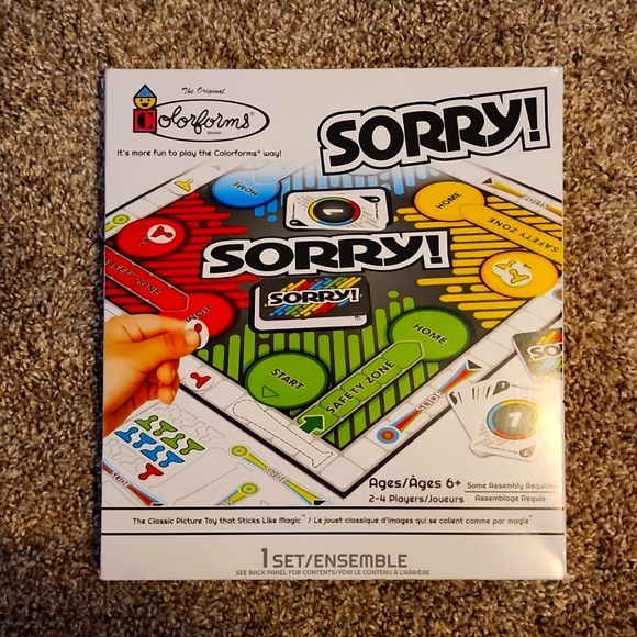 Colorforms by Hasbro SORRY! Miniature Board Game - Picture 1 of 3